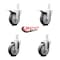 Service Caster 4 Inch Thermoplastic Rubber 3/4 Inch Square Stem Caster Total Lock Brakes, 2PK SCC-SQTTL20S414-TPRB-34-2-S-2 - alternate 3